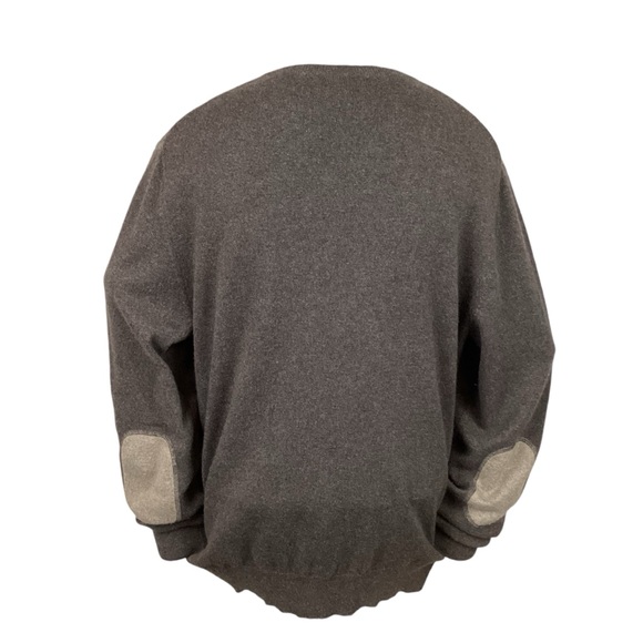 Joseph & Lyman Herringbone Cashmere V Neck Sweater Brown - Picture 3 of 11